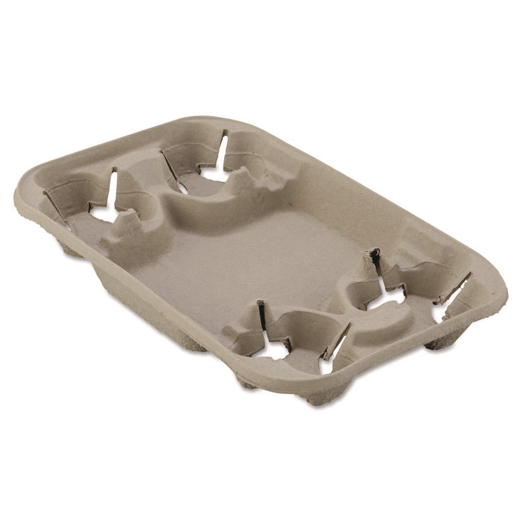 StrongHolder Molded Fiber Cup/Food Tray, 8 oz to 22 oz, Four Cups + Food Tray, Beige, 250/Carton