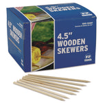 Wooden Skewers, 4.5", White, 10,000/Carton