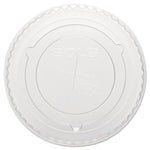 Straw-Slot Cold Cup Lids, Fits 10 oz Cold Cups, Plastic, Clear, 100/Pack, 25 Packs/Carton