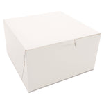 White One-Piece Non-Window Bakery Boxes, 7 x 7 x 4, White, Paper, 250/Carton