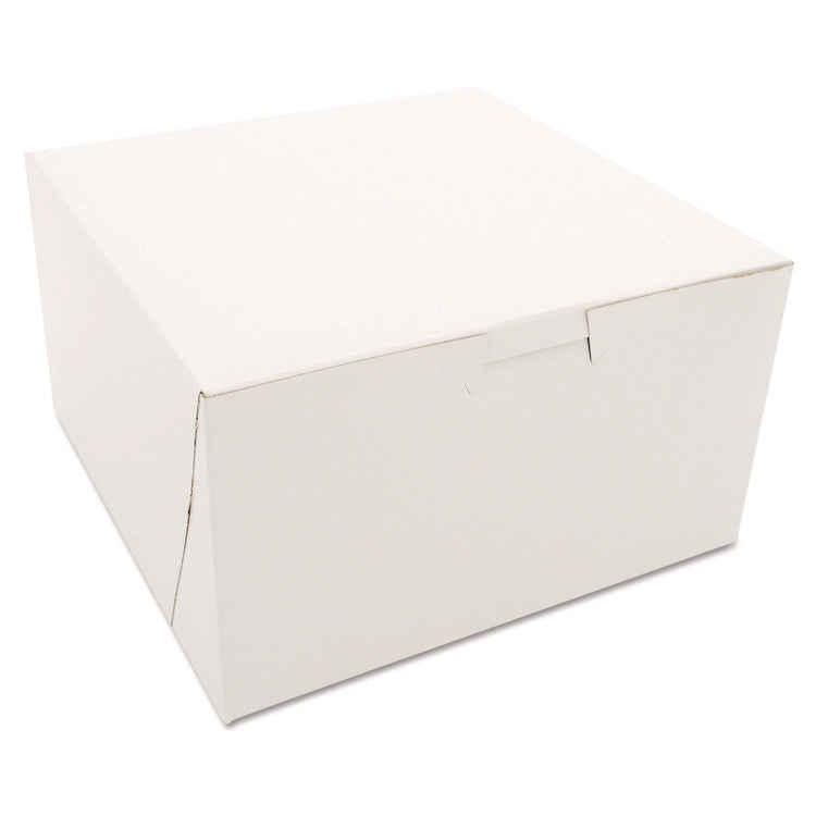 White One-Piece Non-Window Bakery Boxes, 7 x 7 x 4, White, Paper, 250/Carton