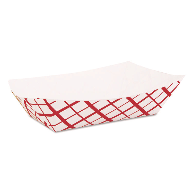 Paper Food Baskets, 2.5 lb Capacity, Red/White, Paper, 500/Carton