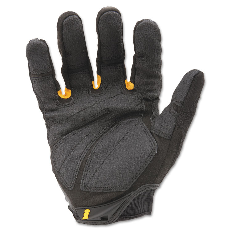 SuperDuty Gloves, EN388: 4132, 12" Long, Medium, Black/Yellow, Pair