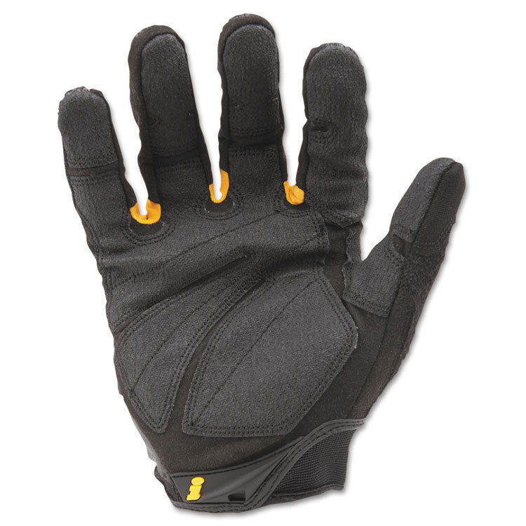 SuperDuty Gloves, EN388: 4132, 12" Long, Large, Black/Yellow, Pair