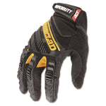 SuperDuty Gloves, EN388: 4132, 12" Long, Medium, Black/Yellow, Pair