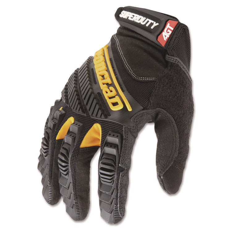 SuperDuty Gloves, EN388: 4132, 12" Long, Medium, Black/Yellow, Pair