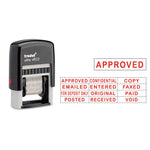 Printy Self-Inking Stamp, 12 Selectable Messages, 1.25" x 0.38", Red