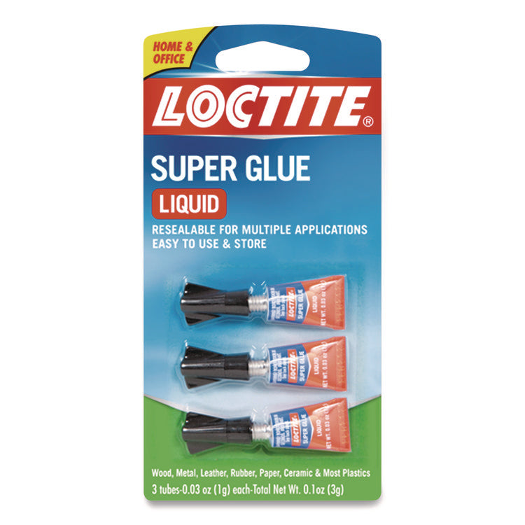 Super Glue, 0.11 Oz, Dries Clear, 3/pack