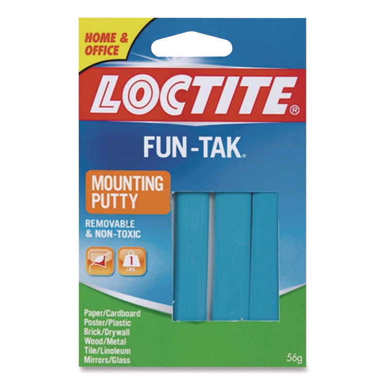 Fun-Tak Mounting Putty, Repositionable And Reusable, 6 Strips, 2 Oz