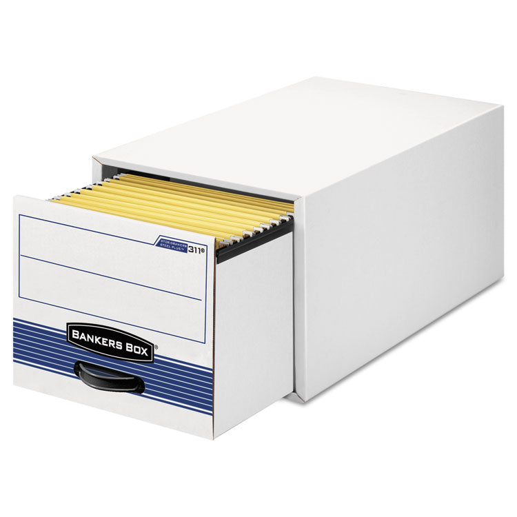 Stor/drawer Steel Plus Extra Space-Savings Storage Drawers, Legal Files, 17" X 25.5" X 11.5", White/blue, 6/carton