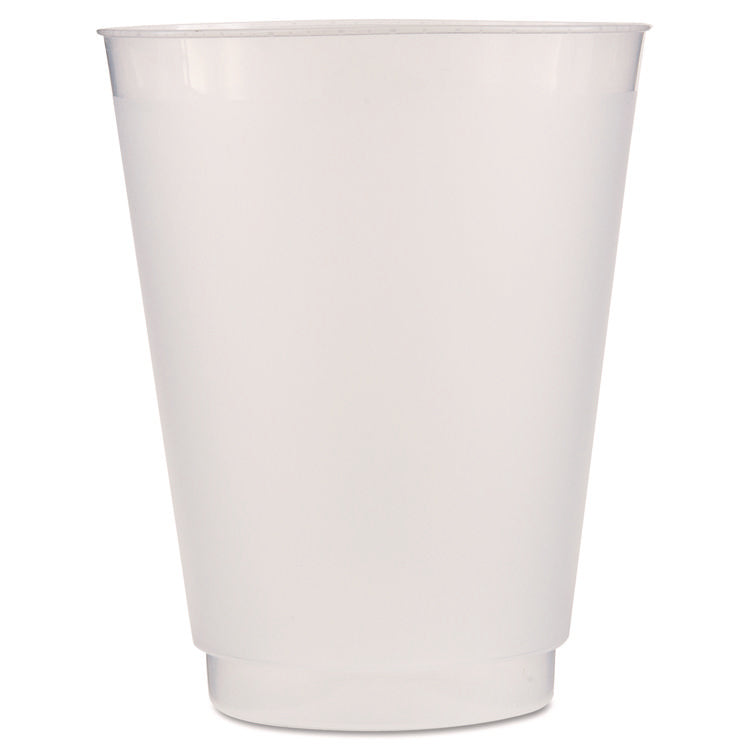 Front Flex Plastic Cups, 16 oz, Frosted, 25/Pack, 20 Packs/Carton