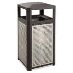 Evos Series Steel Waste Container, 15 gal, Steel, Black