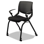 Motivate Nesting/Stacking Flex-Back Chair, Supports Up to 300 lb, 19.25" Seat Height, Onyx Seat, Black Back, Charblack Base