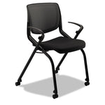 Motivate Nesting/Stacking Flex-Back Chair, Supports Up to 300 lb, 19.25" Seat Height, Onyx Seat, Black Back, Charblack Base