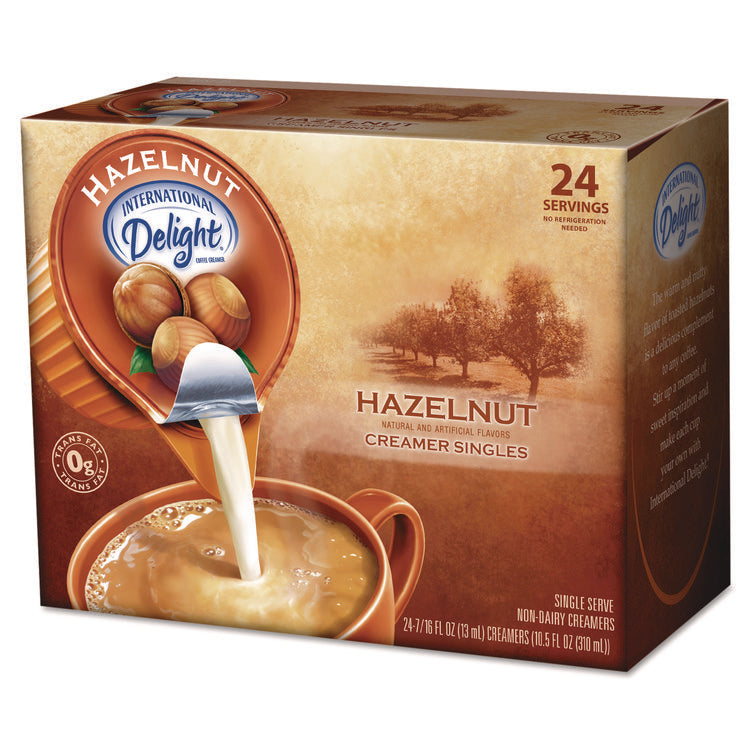 Coffee Creamer, Hazelnut, 0.44 oz Mini Cups, 24/Box