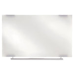 Clarity Glass Dry Erase Board with Aluminum Trim, 48" x 36", White Surface, Satin Aluminum Frame