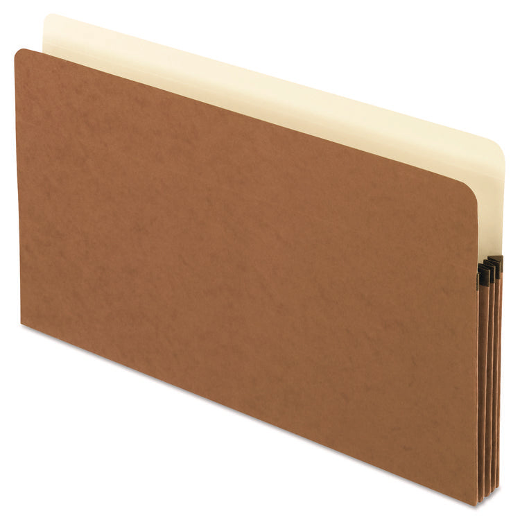 Smart Shield File Pocket, 3.5" Expansion, Legal Size, Red Fiber, 10/box