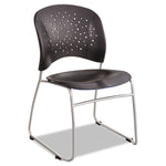 Reve Guest Chair with Sled Base, 19.75" x 23.5" x 33.5", Black Seat, Black Back, Silver Base, 2/Carton