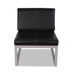 Alera Ispara Series Armless Chair, 26.57" x 30.71" x 31.1", Black Seat, Black Back, Silver Base