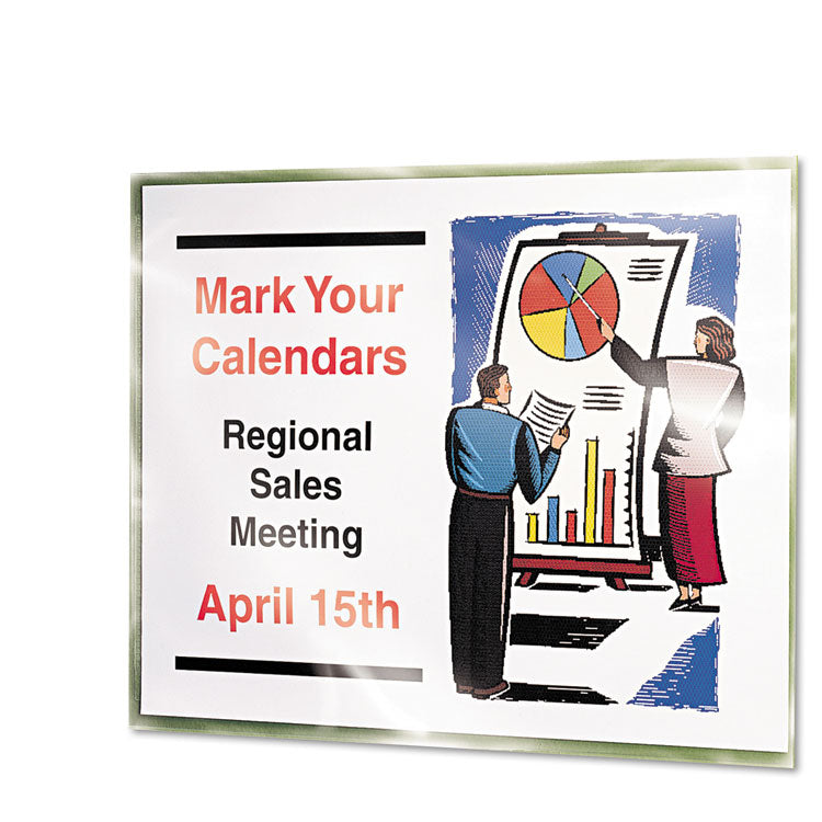 Removable Self-Adhesive Clear Display Protector, 8.5 x 11 Insert, Diamond Clear, 10/Pack