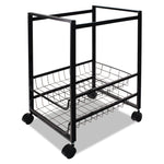 Mobile File Cart with Sliding Baskets, Metal, 2 Drawers, 1 Bin, 12.88" x 15" x 21.13", Black
