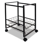 Mobile File Cart with Sliding Baskets, Metal, 2 Drawers, 1 Bin, 12.88" x 15" x 21.13", Black