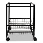Mobile File Cart with Sliding Baskets, Metal, 2 Drawers, 1 Bin, 12.88" x 15" x 21.13", Black