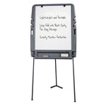 Ingenuity Portable Flipchart Easel with Dry Erase Surface, 35" x 30", White Surface, Charcoal Gray Polyethylene Frame