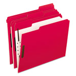 Colored Classification Folders with Embossed Fasteners, 2 Fasteners, Letter Size, Red Exterior, 50/Box