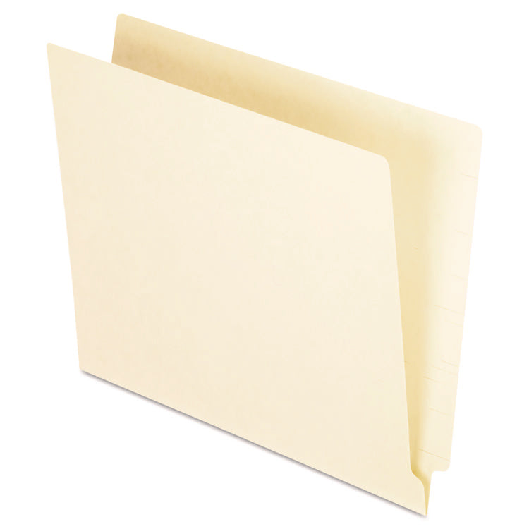 Manila End Tab Folders, 9.5" High Front, Straight 1-Ply Tabs, Letter Size, Manila, 100/Box