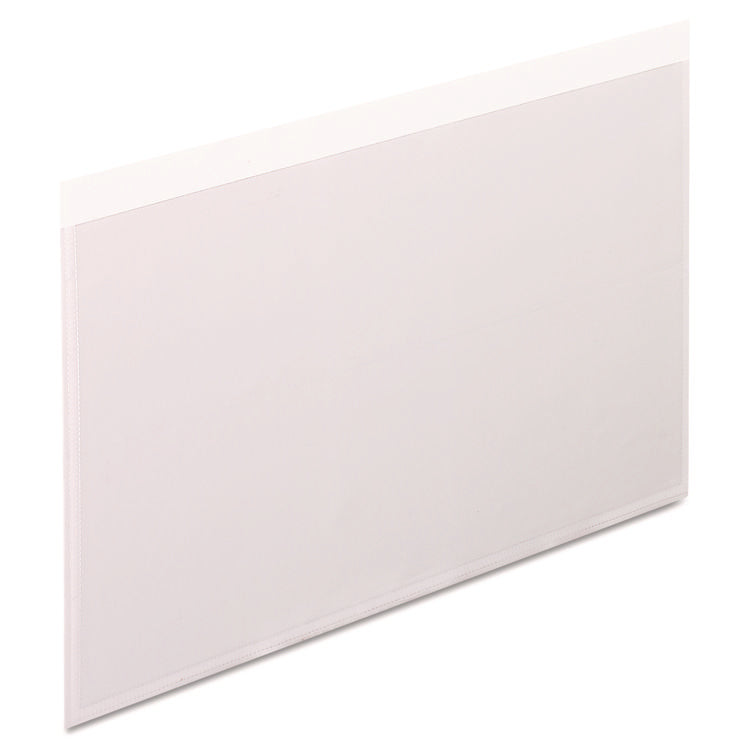 Self-Adhesive Pockets, 8" x 5", Clear Front/White Back, 100/Box