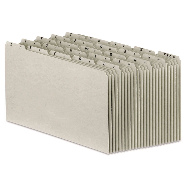 Top Tab A-Z File Guides, 1/5-Cut Top Tab, A To Z, 8.5 X 14, Gray, 25/set