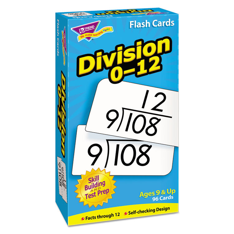 Skill Drill Flash Cards, Division, 3 X 6, Black And White, 91/pack
