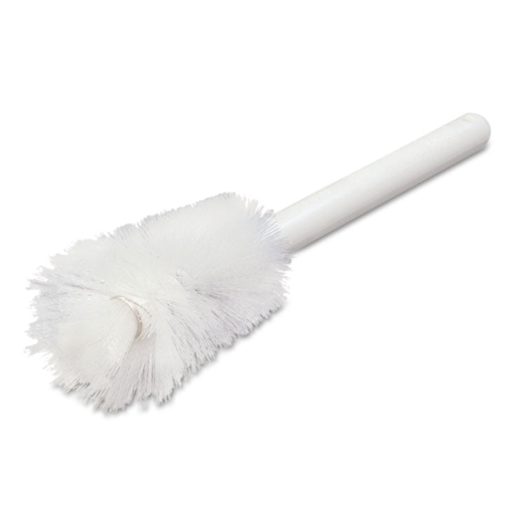 Sparta Handle Bottle Brush for Pint Bottles, White Polyester Bristles, 4.5" Brush, 7.5" White Plastic Handle 12/Carton