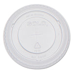 PETE Flat Straw-Slot Cold Cup Lids, Fits 12 oz Cold Cups, Plastic, Clear, 100/Pack, 25 Packs/Carton