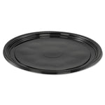 Caterline Casuals Thermoformed Platters, 12" Diameter, Black. Plastic, 25/Carton