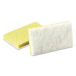 Light-Duty Scrubbing Sponge, #63, 3.6 X 6.1, 0.7" Thick, Yellow/white, 20/carton