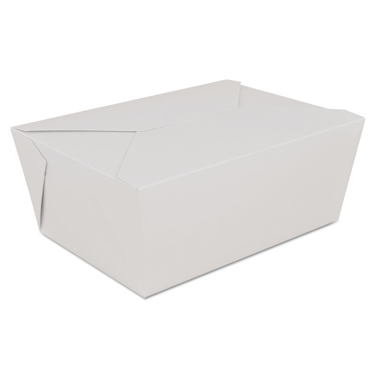 ChampPak Retro Carryout Boxes, #4, 7.75 x 5.5 x 3.5, White, Paper, 160/Carton