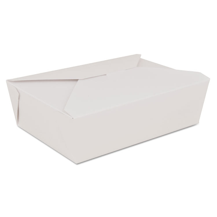 ChampPak Retro Carryout Boxes, #3, 7.75 x 5.5 x 2.5, White, Paper, 200/Carton