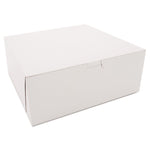 White One-Piece Non-Window Bakery Boxes, 10 x 10 x 4, White, Paper, 100/Carton