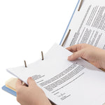 Top Tab Classification Folders, Six SafeSHIELD Fasteners, 2" Expansion, 2 Dividers, Letter Size, Blue Exterior, 10/Box