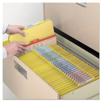 Four-Section Pressboard Top Tab Classification Folders, Four SafeSHIELD Fasteners, 1 Divider, Letter Size, Yellow, 10/Box
