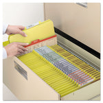 Six-Section Pressboard Top Tab Classification Folders, Six SafeSHIELD Fasteners, 2 Dividers, Legal Size, Yellow, 10/Box