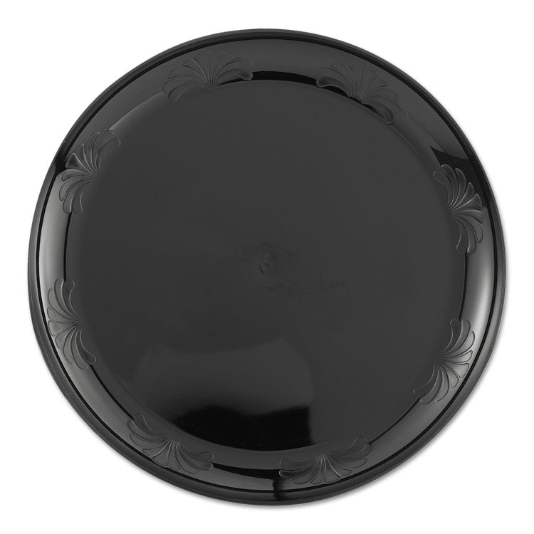Designerware Plastic Plates, 6" Dia, Black, 10/pack, 18 Packs/carton