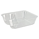 ClearPac Small Nacho Tray, 2 Compartments, 5 x 6 x 1.5, Clear, Plastic, 125/Bag, 4 Bags/Carton