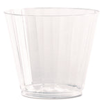 Classic Crystal Plastic Tumblers, 9 Oz, Clear, Fluted, Squat, 20/pack, 12 Packs/carton