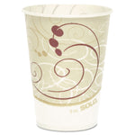Symphony Design Wax-Coated Paper Cold Cups, 9 oz, White/Beige/Red, 100/Sleeve, 20 Sleeves/Carton