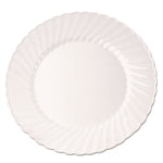 Classicware Plastic Plates, 9" Dia, White, 10/pack, 18 Packs/carton