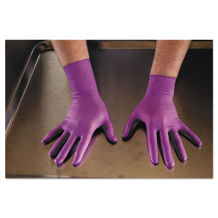 PURPLE NITRILE Exam Gloves, Powder-Free, Large, 6 mil Thick, 12" Long, Purple, 500/Carton