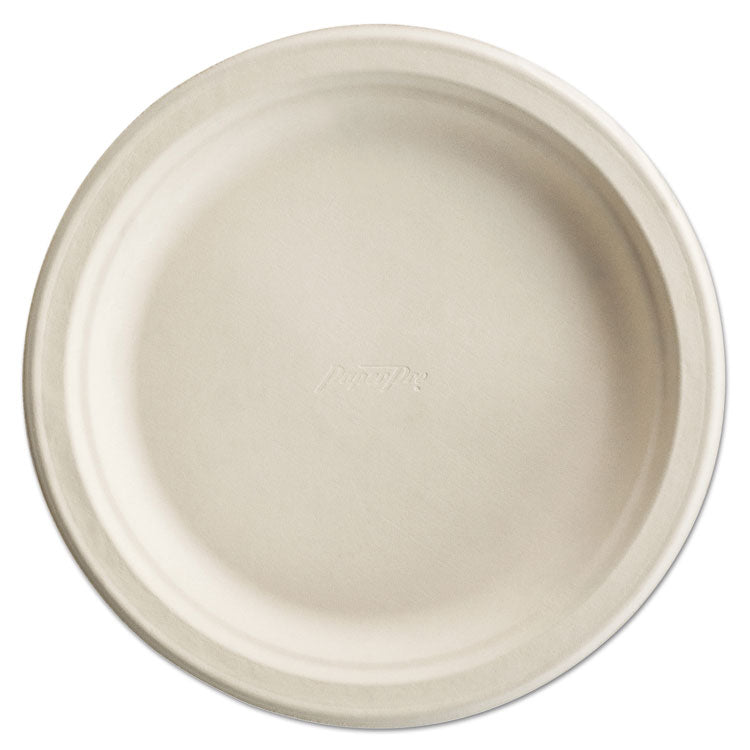PaperPro Naturals Molded Fiber Dinnerware, Round Plates, 8.75" dia, White, 125/Pack, 4 Packs/Carton